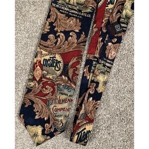 TABASCO 100% Men's Silk Tie Necktie Multicolor Hot Sauce 3 3/4 X 65 Extra Long